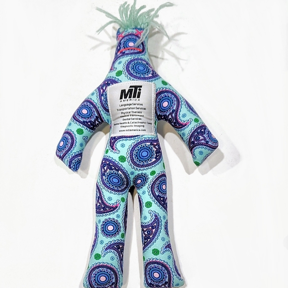 DAMMIT! DOLL Stress Relief Turquoise Blue MTI America Healthcare Paisley Design - Picture 1 of 7